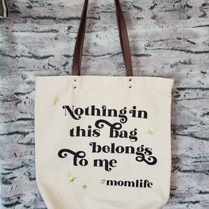 Fun Club 15 x 15 inch Natural Canvas Tote Bag Mother's Day GIFT Idea #momlife